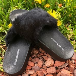Steve Madden Fur Slides